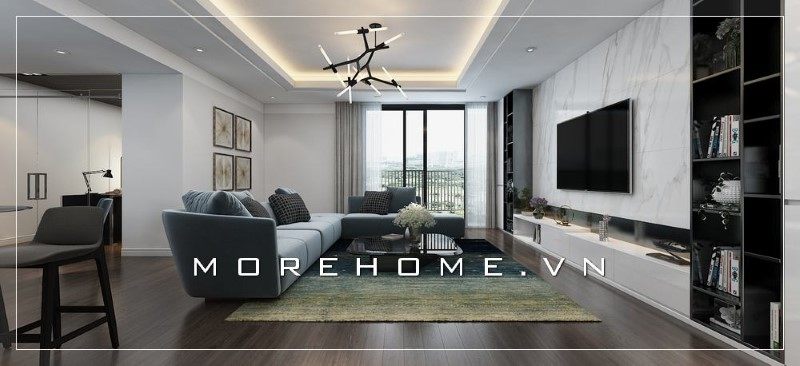 Tủ tivi màu trắng gỗ công nghiệp có thiết kế đơn giản nhưng vô cùng tiện lợi và thu hút sự chú ý của người nhìn.